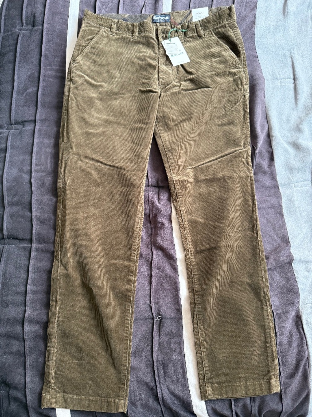 Barbour Neuston Stretch Cord Trouser W38 x L32 Dark Olive NWT
